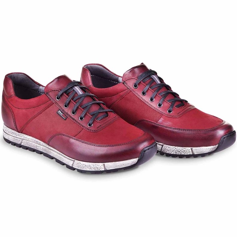 Kampol Men's casual leather shoes 31/34 maroon red 2 Kampol Men's casual leather shoes 31/34 maroon red 2