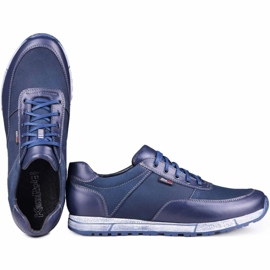 Kampol Men's leather casual shoes 31/54 navy blue 2 Kampol Men's leather casual shoes 31/54 navy blue 2
