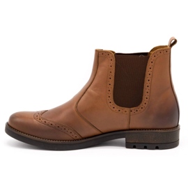 Olivier Men's Chelsea boots, leather brogues 7003KB brown 1