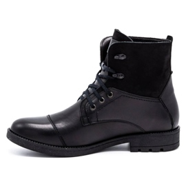 Olivier Men's winter leather boots 7004KB black 1