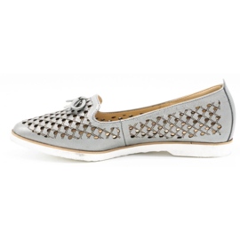 Cortesini Women's silver openwork leather shoes 02210 1