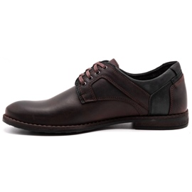 Polbut Leather casual men's shoes 2112 brown 2