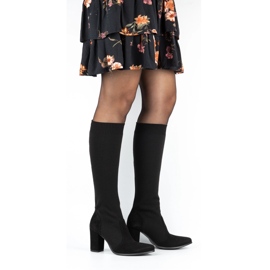 Exquisite Women's high-heeled boots 1271 black 2