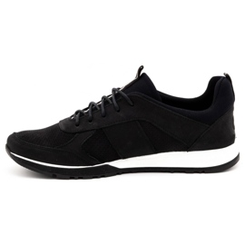 Polbut Men's leather casual shoes 2111P black 1