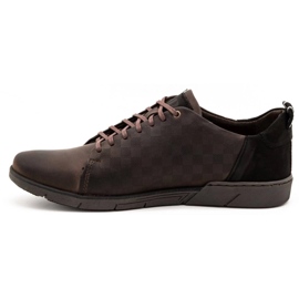 Polbut Men's casual leather shoes 2114 brown 1
