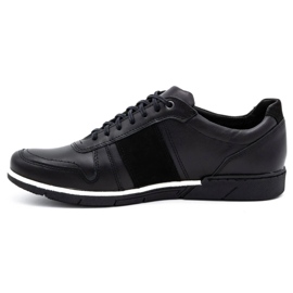 Polbut Men's casual leather shoes 2113 black grain 1