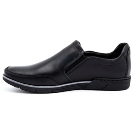 Polbut Black men's slip on 2115 leather shoes 1