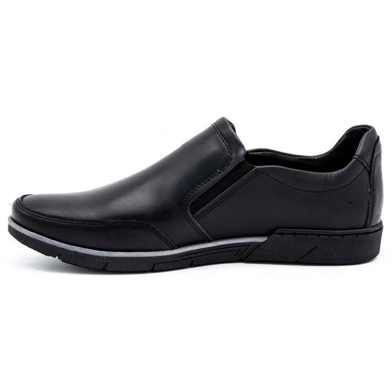Polbut Black men's slip on 2115 leather shoes 1