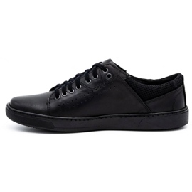 Olivier Men's leather casual shoes 933MP black 1