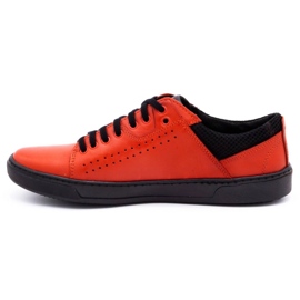 Olivier Men's casual leather shoes 933MP red 1