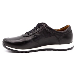 Olivier Men's leather casual shoes 902KNT black 1