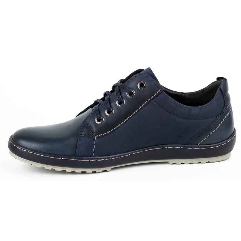Kampol Men's casual leather shoes 61KAM navy blue 1 Kampol Men's casual leather shoes 61KAM navy blue 1