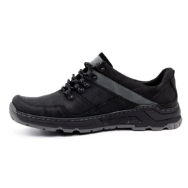 Olivier Men's leather trekking shoes 292GT black 1