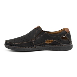 Olivier Men's leather moccasins 937MP black shoes 1