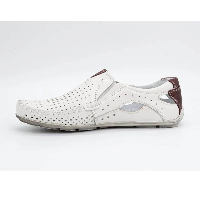 Olivier Men's white leather moccasins 901 summer shoes 2