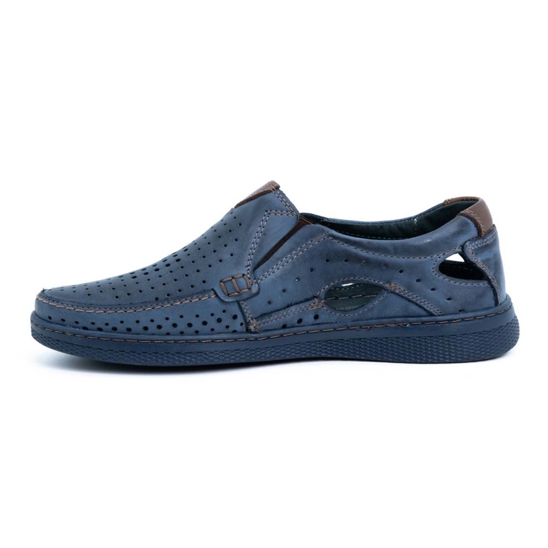 Olivier Men's shoes leather moccasins 937MP navy blue 1