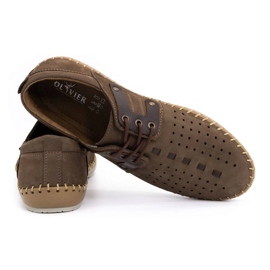 Olivier Men's leather summer shoes 882LMA brown 4