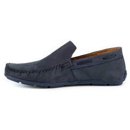Olivier Men's leather loafers 085KNT navy blue 1