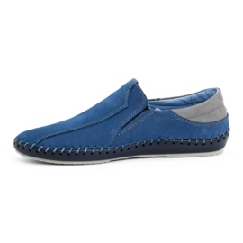 Olivier Men's shoes leather moccasins 936MA blue 1