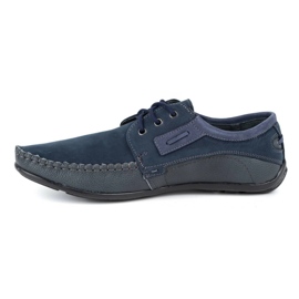 Olivier Men's leather loafers 4228 navy blue 1