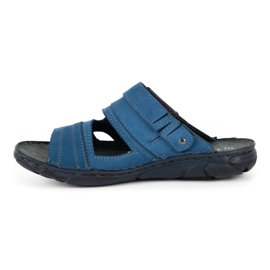Olivier Men's leather slippers 460MP blue 1