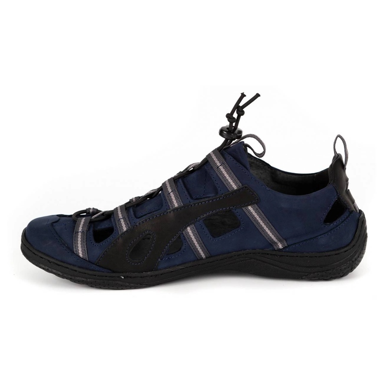 Kampol Men's leather openwork shoes 26KAM navy blue 1 Kampol Men's leather openwork shoes 26KAM navy blue 1