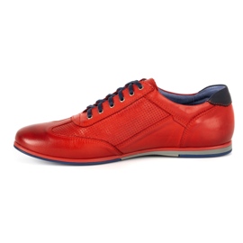 Kampol Men's leather casual shoes 64/39 red 1