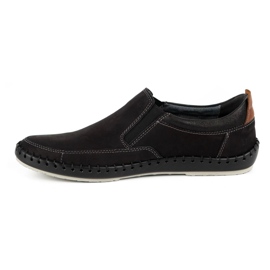 Kampol Men's leather loafers 51KAM black 1