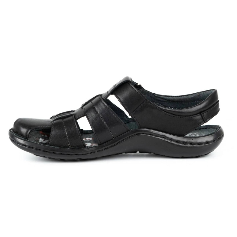 Kampol Men's leather sandals 220KAM black 1