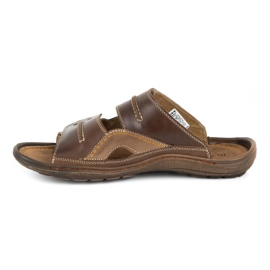 Olivier Men's leather slippers 335GT brown 1