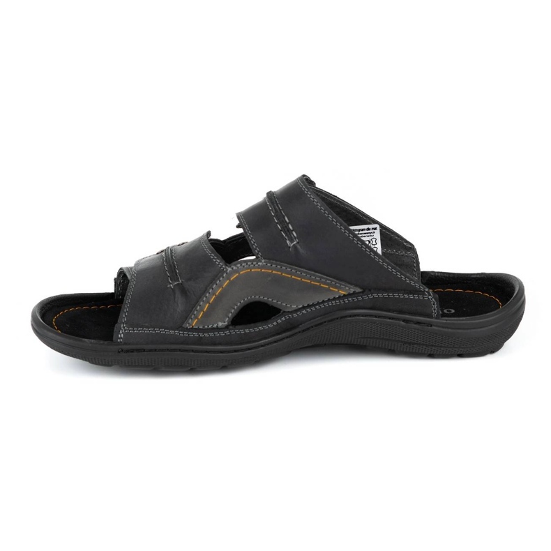 Olivier Men's leather slippers 335GT black 1