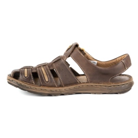 Olivier Men's leather sandals for summer 230MA dark brown 1 Olivier Men's leather sandals for summer 230MA dark brown 1