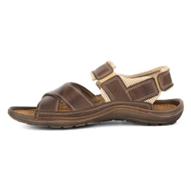 Olivier Leather men's sandals 336GT brown 1