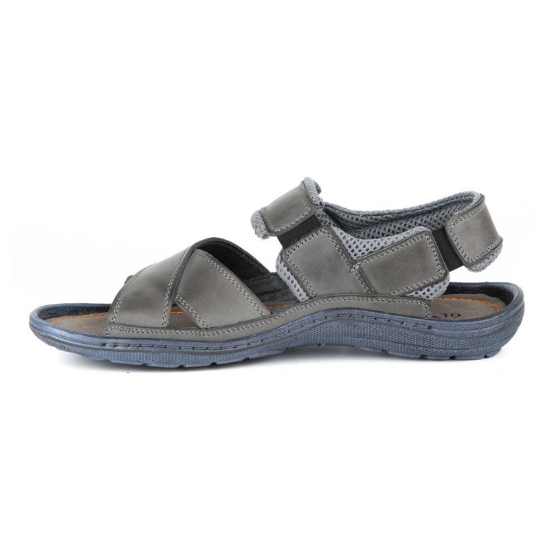 Olivier Gray men's leather sandals 336GT grey 1