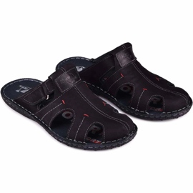 Kampol Men's leather slippers 217 / 22KAM black 1 Kampol Men's leather slippers 217 / 22KAM black 1