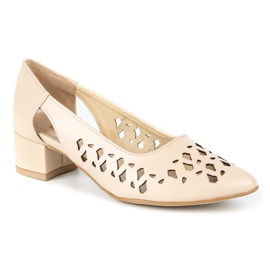 Olivier Women's leather pumps with heels 2272 beige 1