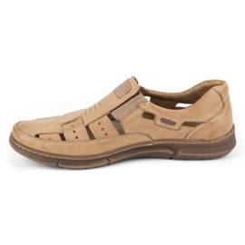 Olivier Men's shoes, leather openwork 601 for summer beige 1 Olivier Men's shoes, leather openwork 601 for summer beige 1