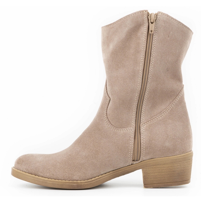 Olivier Women's openwork high heels Angela beige boots 1