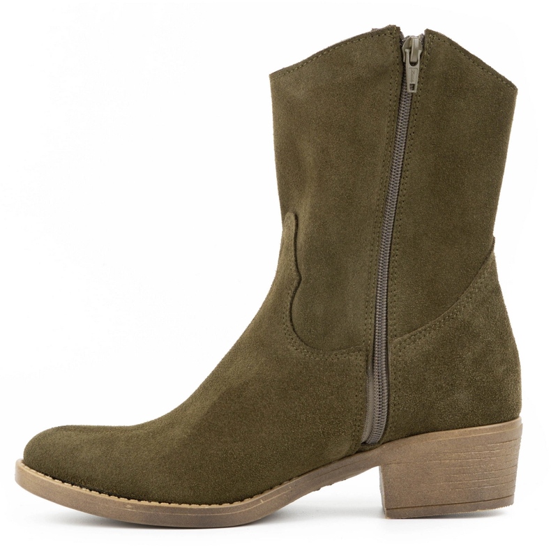 Olivier Women's openwork high heels Angela green boots 1