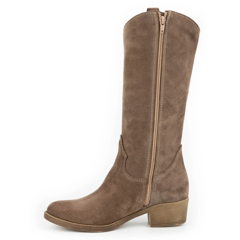 Olivier Women's leather openwork boots Carla brown 1