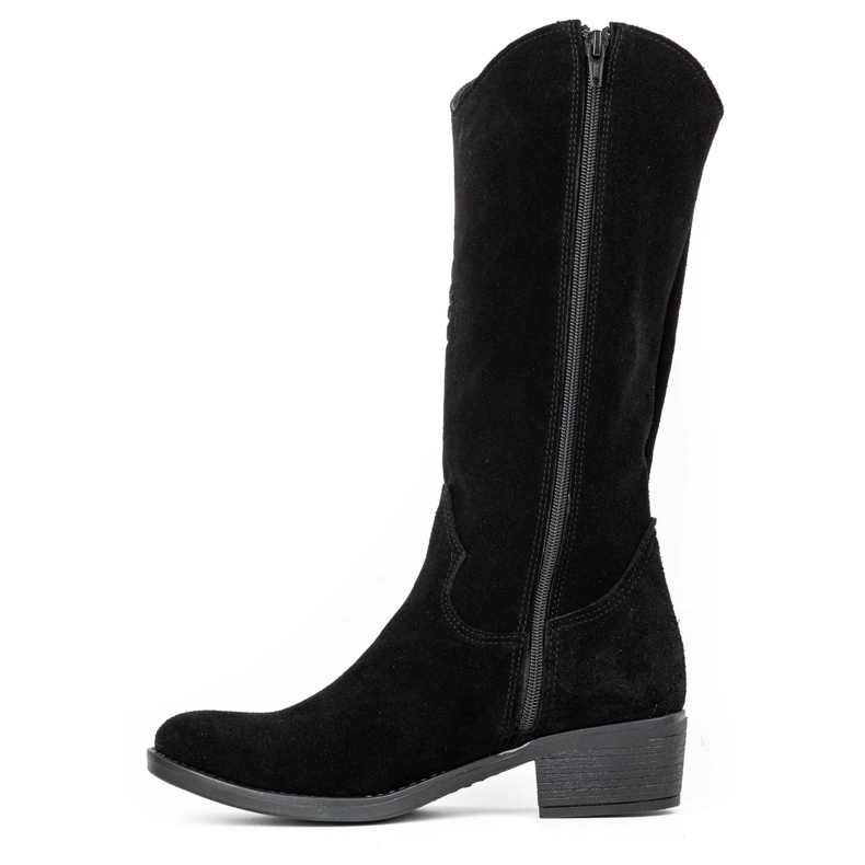 Olivier Women's black leather openwork boots Carla 1 Olivier Women's black leather openwork boots Carla 1