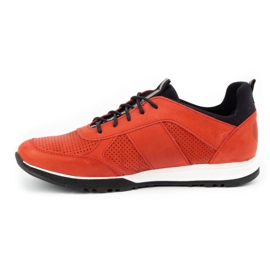 Polbut Men's casual leather shoes 2111P red 1