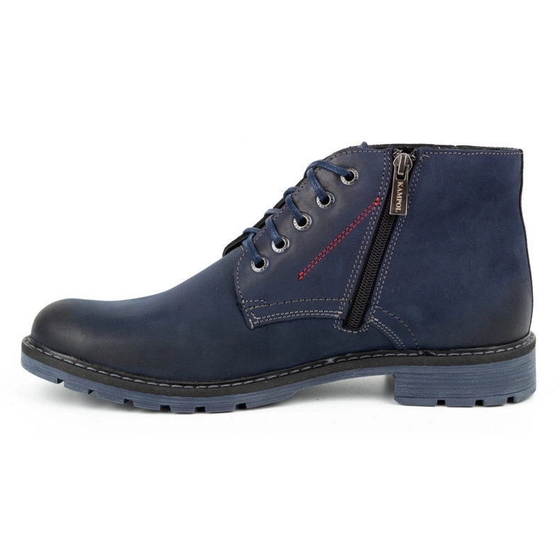 Kampol Men's winter leather boots 103KAM navy blue 1