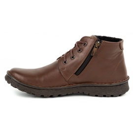 Kampol Leather lace-up winter boots 131KA brown 1