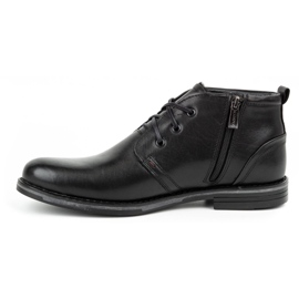 Kampol Men's winter leather shoes 135KAM black 1