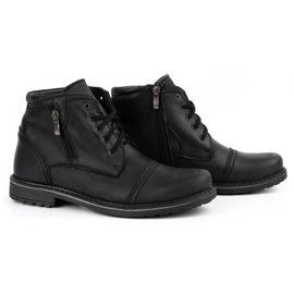 Olivier Men's winter leather boots 132GT black 3