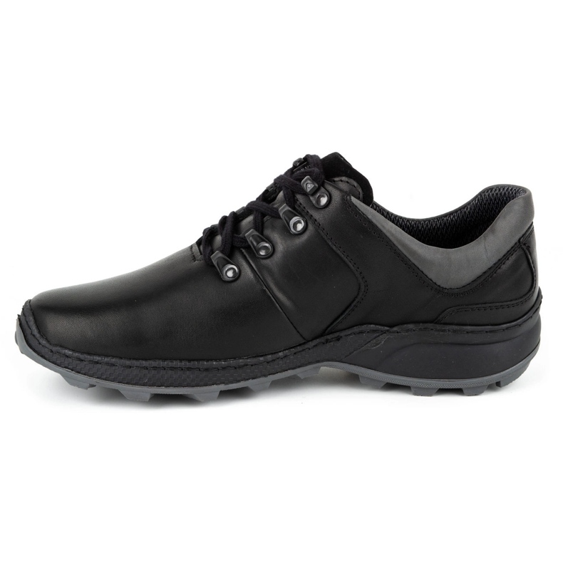 Olivier Men's leather trekking shoes 890MA black 1