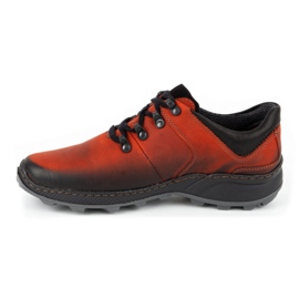 Olivier Men's leather trekking shoes 890MA red 1