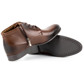 Olivier Men's leather formal shoes insulated 802MA brown 5