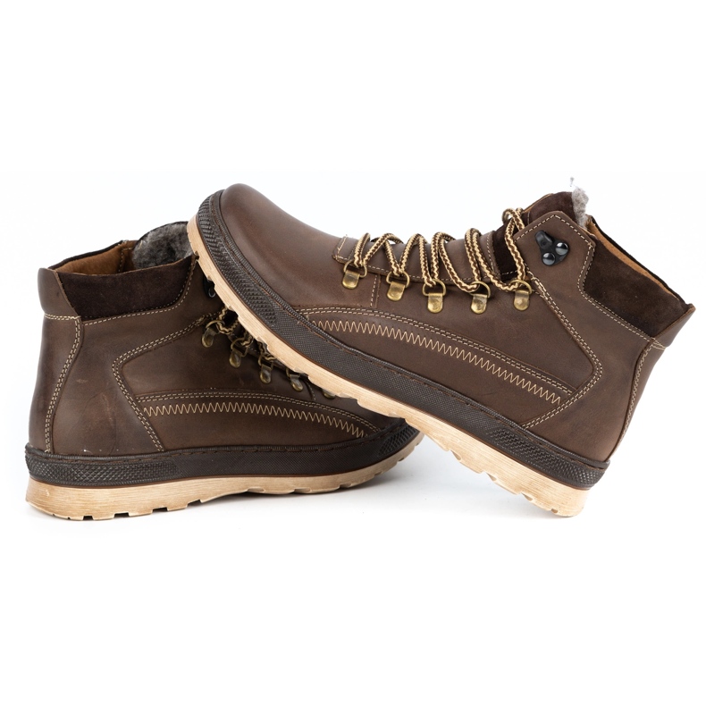 Olivier Men's insulated leather shoes 378MA brown 2 Olivier Men's insulated leather shoes 378MA brown 2